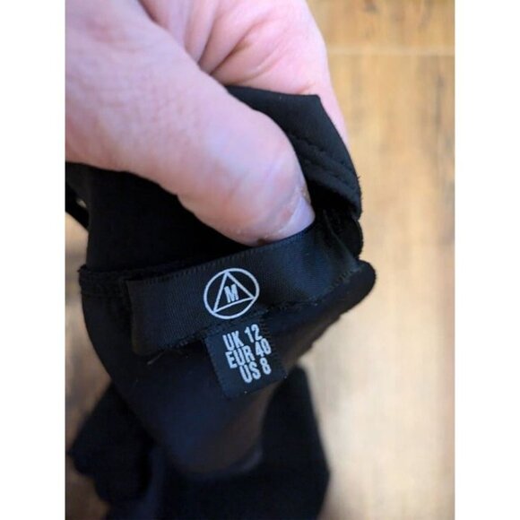 Missguided Black Scalloped Bikini Top & High Waisted Bottom Swimsuit US 8 - Picture 2 of 3